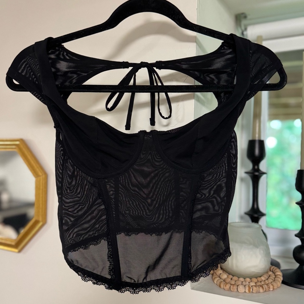 Garage Tie-Back Bustier Corset Top NEW